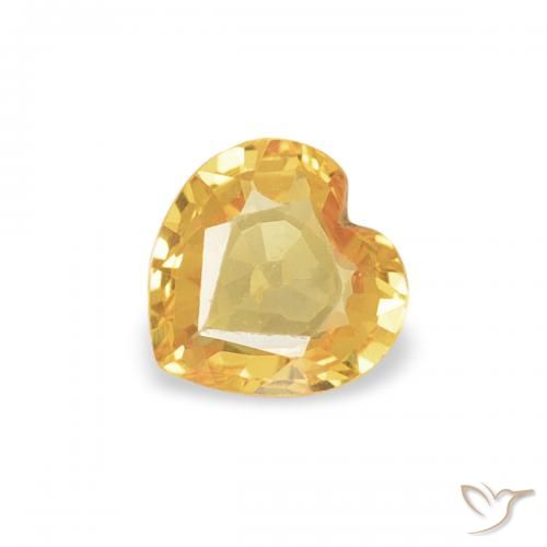 0.33ct Natural Naranja dorado intenso Zafiro, Corazón, VVS-VS