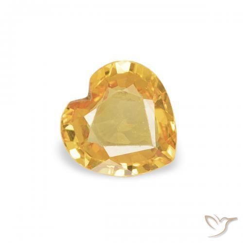 Zafiro Naranja dorado intenso natural de 0.33 ct, Corazón, VVS-VS