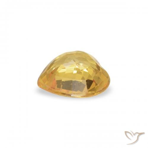 Zafiro Naranja dorado intenso natural de 0.33 ct, Corazón, VVS-VS