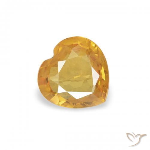 Zafiro Medium Light-Golden natural de 0.34 ct, Corazón, VVS-VS