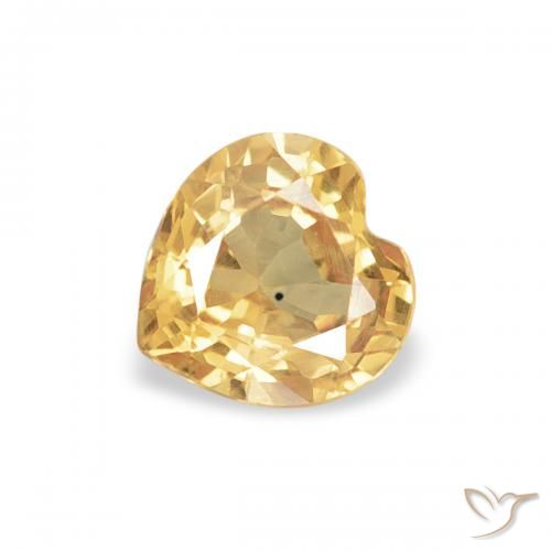 0.45ct Natural Dorado Zafiro, Corazón, VVS-VS