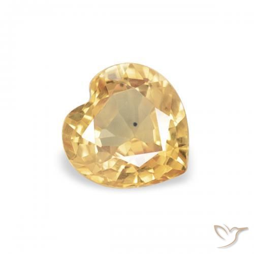 Zafiro Dorado natural de 0.45 ct, Corazón, VVS-VS