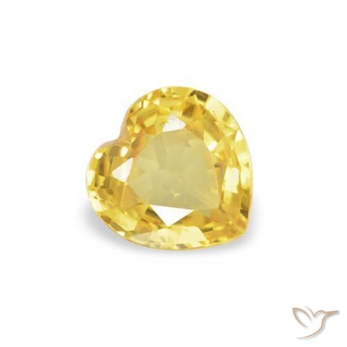 Zafiro Dorado natural de 0.35 ct, Corazón, VVS-VS