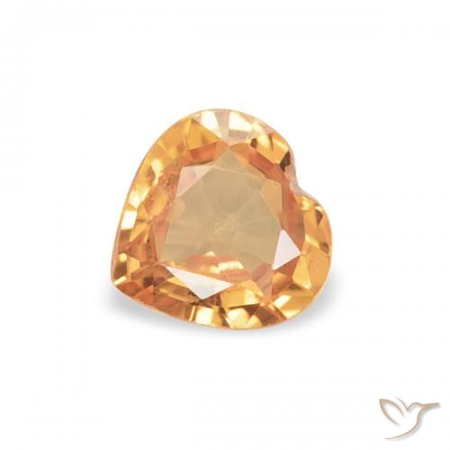 0.37ct Natural Naranja medio Zafiro, Corazón, VVS-VS