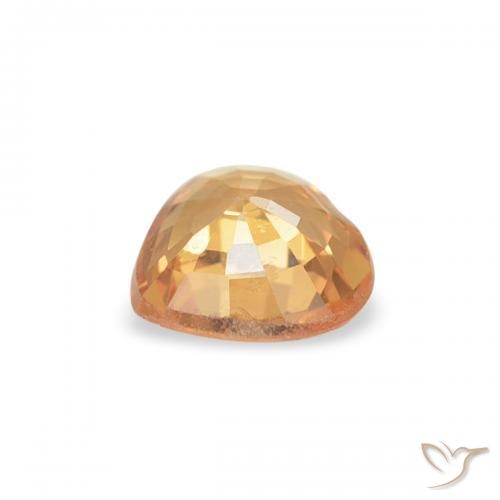 Zafiro Naranja medio natural de 0.37 ct, Corazón, VVS-VS