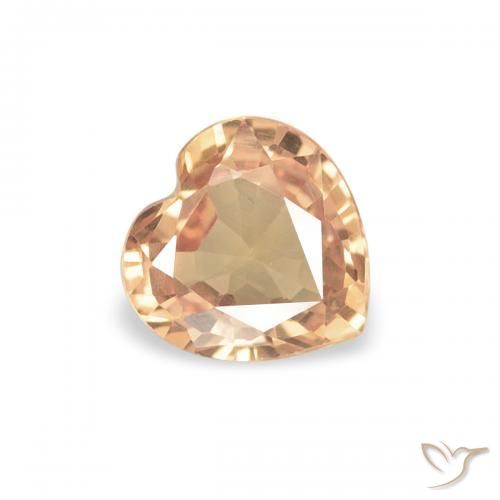 Zafiro Naranja sidra natural de 0.39 ct, Corazón, VVS-VS