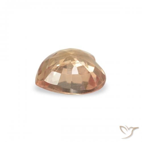 Zafiro Naranja sidra natural de 0.39 ct, Corazón, VVS-VS