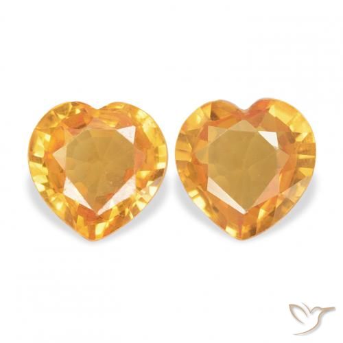 0.71ctw Natural Naranja medio Zafiro, Corazón, VVS-VS