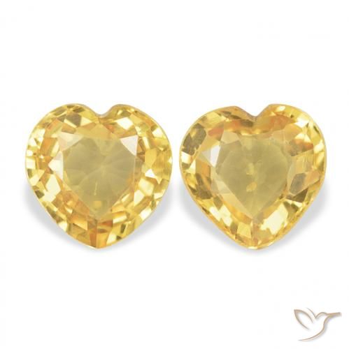 0.76ctw Natural Dorado medio Zafiro, Corazón, VVS-VS