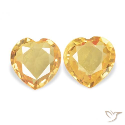 0.64ctw Natural Dorado medio Zafiro, Corazón, VVS-VS