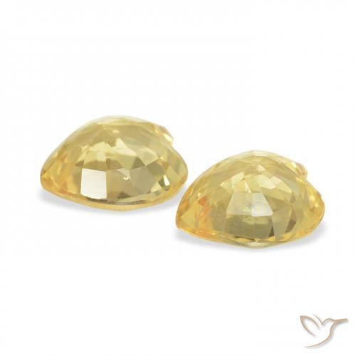 Gemas de Zafiro Dorado medio natural de 0.73 ct, Corazón, VS