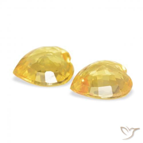 Gemas de Zafiro Dorado medio natural de 0.68 ct, Corazón, VVS-VS