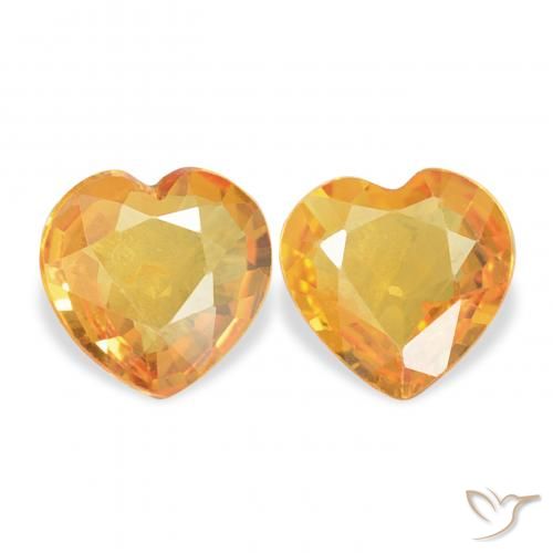 0.61ctw Natural Dorado naranja Zafiro, Corazón, VVS-VS