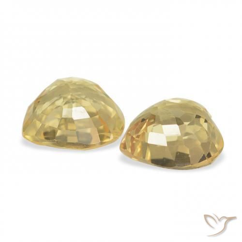 Gemas de Zafiro Dorado natural de 0.92 ct, Corazón, VVS-VS