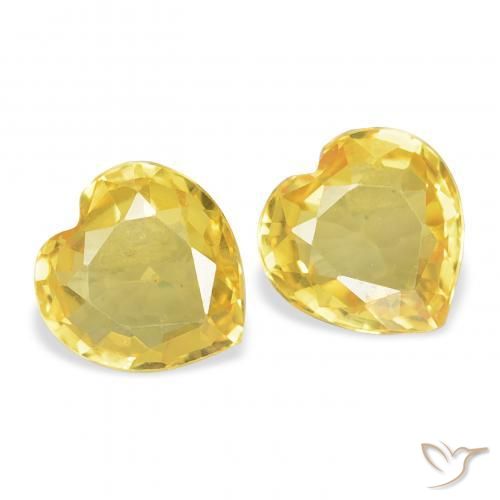 Gemas de Zafiro Naranja dorado natural de 0.77 ct, Corazón, VVS-VS