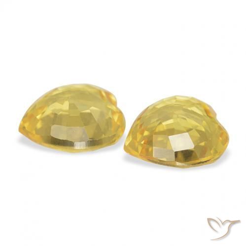 Gemas de Zafiro Naranja dorado natural de 0.77 ct, Corazón, VVS-VS