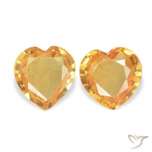 0.68ctw Natural Naranja medio Zafiro, Corazón, VVS-VS