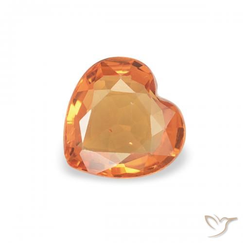 0.36ct Natural Naranja rojizo Zafiro, Corazón, VVS-VS