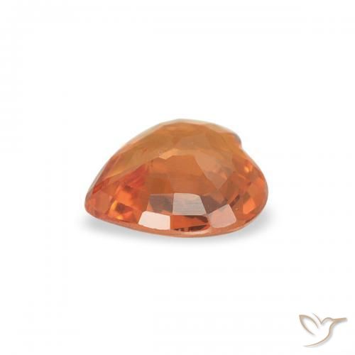 Zafiro Naranja rojizo natural de 0.36 ct, Corazón, VVS-VS