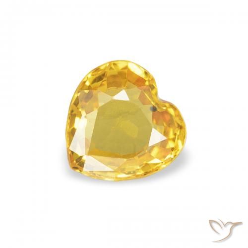 0.36ct Natural Naranja dorado Zafiro, Corazón, VVS-VS