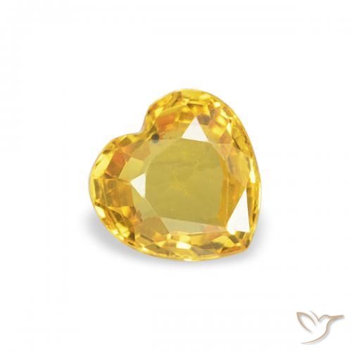 Zafiro Naranja dorado natural de 0.36 ct, Corazón, VVS-VS