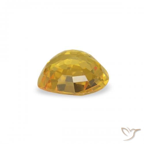 Zafiro Naranja dorado natural de 0.36 ct, Corazón, VVS-VS