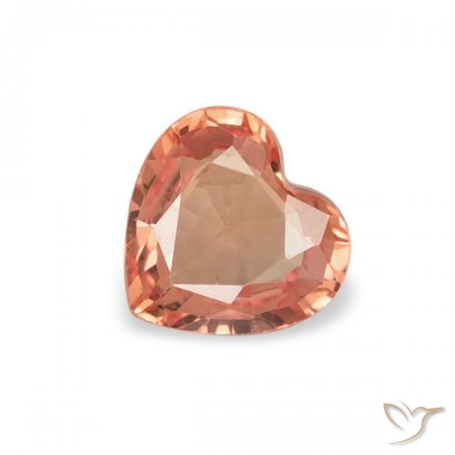 0.36ct Natural Naranja medio Zafiro, Corazón, VVS-VS