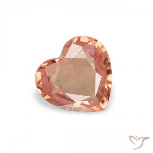Zafiro Naranja medio natural de 0.36 ct, Corazón, VVS-VS