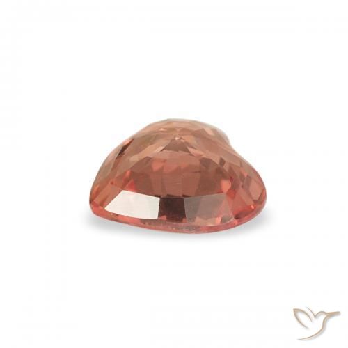 Zafiro Naranja medio natural de 0.36 ct, Corazón, VVS-VS