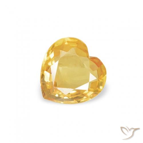 0.35ct Natural Dorado Zafiro, Corazón, VVS-VS