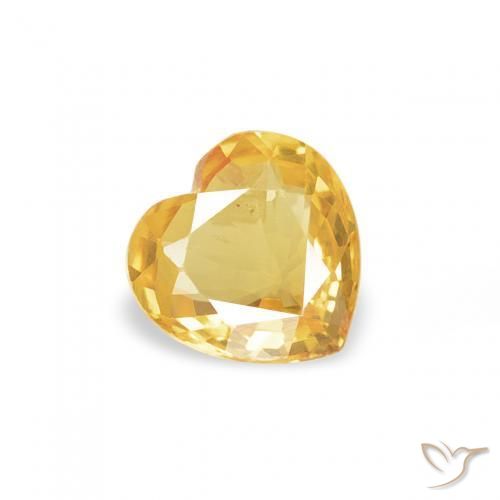 Zafiro Dorado natural de 0.35 ct, Corazón, VVS-VS