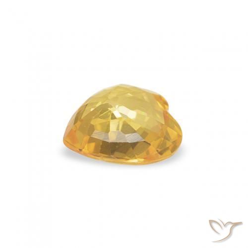 Zafiro Dorado natural de 0.35 ct, Corazón, VVS-VS