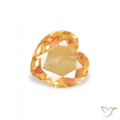 0.42ct Natural Naranja medio Zafiro, Corazón, VVS-VS