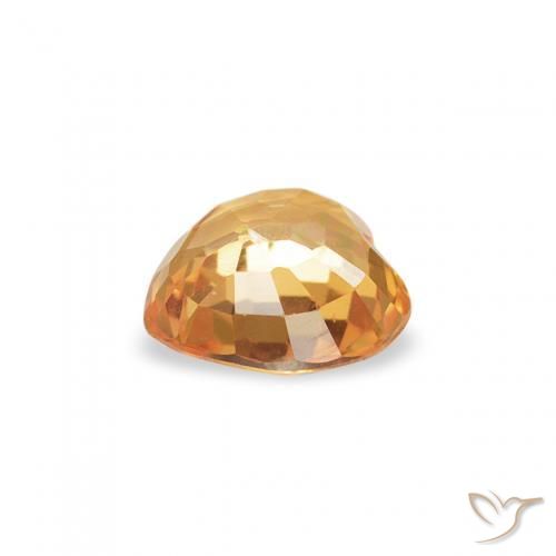 Zafiro Naranja medio natural de 0.42 ct, Corazón, VVS-VS