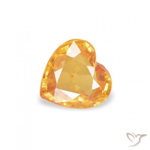 0.40ct Natural Dorado naranja Zafiro, Corazón, VVS-VS