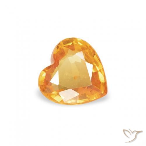 Zafiro Dorado naranja natural de 0.40 ct, Corazón, VVS-VS