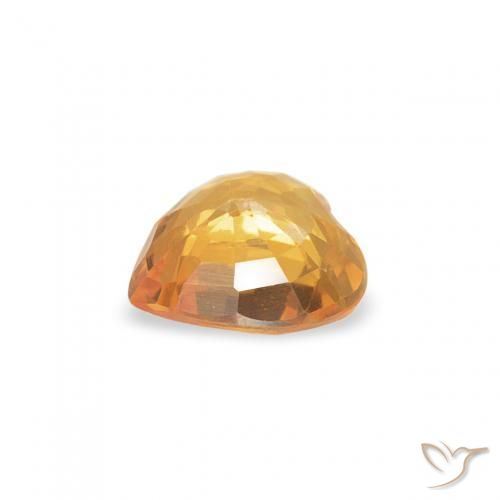 Zafiro Dorado naranja natural de 0.40 ct, Corazón, VVS-VS