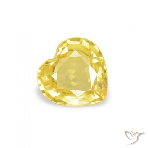 Zafiro Amarillo medio natural de 0.42 ct, Corazón, VVS-VS