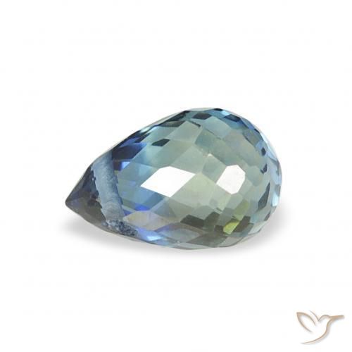 Zafiro Cerceta natural de 0.57 ct, Corte Briolette, VS