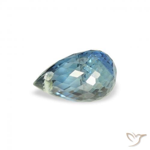 Zafiro Cerceta natural de 0.74 ct, Corte Briolette, VS
