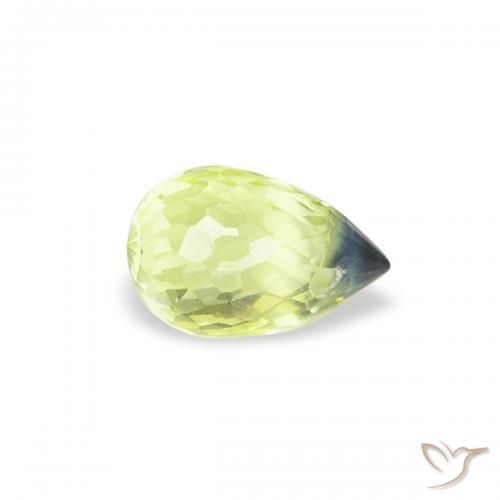 Zafiro Amarillo claro natural de 0.41 ct, Corte Briolette, VS