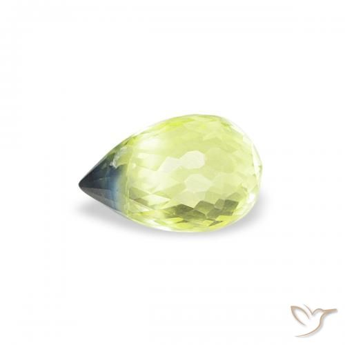 Zafiro Amarillo claro natural de 0.41 ct, Corte Briolette, VS