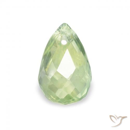 0.77ct Natural Verde muy claro Zafiro, Corte Briolette, VS