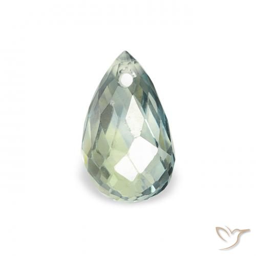 0.69ct Natural Verde pálido Zafiro, Corte Briolette, VS
