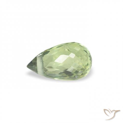 Zafiro Verde pálido natural de 0.62 ct, Corte Briolette, VS