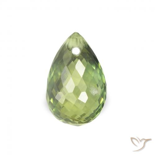 0.92ct Natural Verde bosque claro Zafiro, Corte Briolette, VS