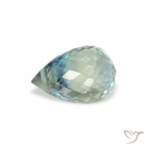 Zafiro Cerceta natural de 1.02 ct, Corte Briolette, VS