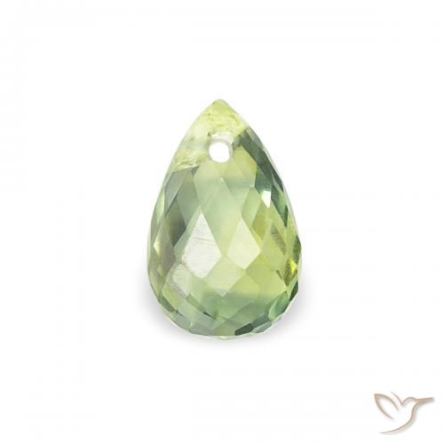 0.43ct Natural Verde salvia muy claro Zafiro, Corte Briolette, VS