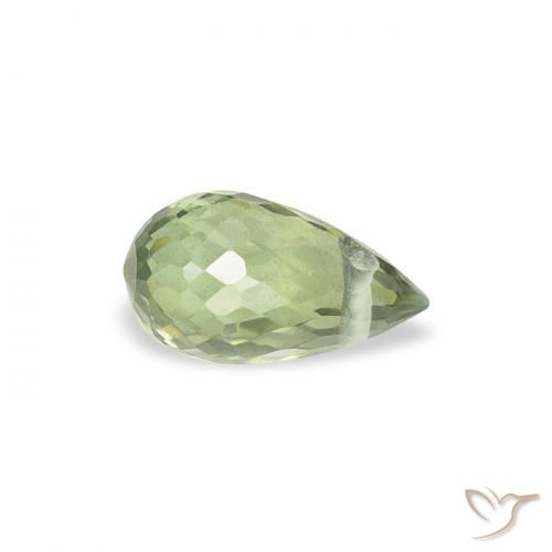 Zafiro Verde claro natural de 0.48 ct, Corte Briolette, VS