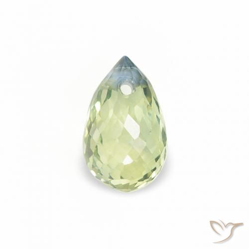 0.47ct Natural Verde pera claro Zafiro, Corte Briolette, VS
